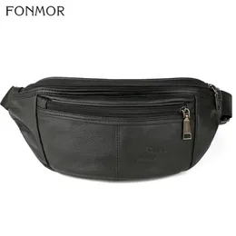 Marsupi Fonmor Borsa antifurto da donna Marsupio Borsa da cintura in vera pelle Piccola chiave per telefono Uomo nero Confezioni Unisex262z