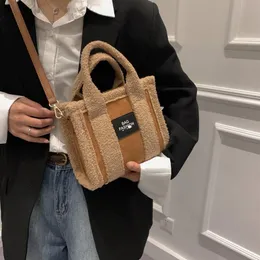 Borsa tote autunno e inverno Nuova borsa in cashmere di agnello Borsa a tracolla singola da donna239t