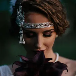 Kafa Bantları Gümüş 20s Başlık Vintage 1920'ler Head Band Flapper Great Gatsby Takı Aksesuarları 231204