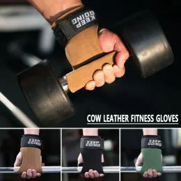 Deadlift Halter Eldivenleri, Cowhide Palm Gardiyanları, Çekme Bilek Muhafızları, Yatay Bar Geri Çekme Kavrama Kemeri, El Muhafızları