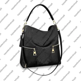 M44014 M44012 Melie Women Shoulder Bag Purse 엠보싱 grained cowhide 가죽 트리밍 디자이너 상단 핸드백 TOTE228B