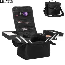 LHLYSGS Damen-Make-up-Organizer, groß, mehrschichtig, mit Schindeln, professionelle Kosmetiktaschen, Tasche, Schönheit, Tätowierungen, Nagelkunst-Werkzeug, Bin255n