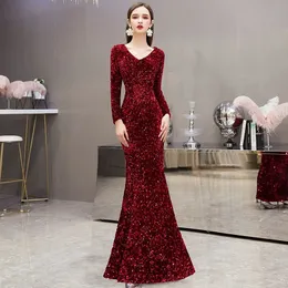 2023 maniche lunghe sirena lucida abiti per la madre della sposa paillettes di lusso plus size applique in pizzo perline pietre formale festa di ballo abito da sera madre abito da sposa