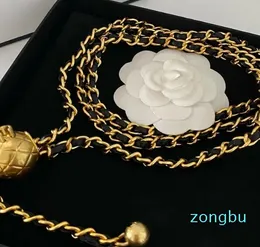 Sheepskin Ball Vintage Women Brand Necklace Waistband Decorative Marked Letter Gold Link Waist Chain Belt