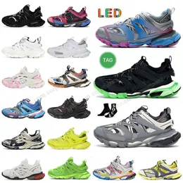 مسار مصمم منصة LED 3.0 مسارات الأحذية غير الرسمية 3 LED Sneaker Night Version Gomma Leather Trainer Nylon Printed Sneakers Trainers Runner 7.0 2.0 4.0 Scarpe Shoe