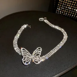 Collane con ciondolo FYUAN Bellissimo girocollo in cristallo a farfalla per le donne Accessori per gioielli con brillantini 231204