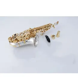 Soprano Saxophone SC-W037 Nickel Silver Högkvalitativ rak B Flat Sax Musical gratis frakt med hårda lådor