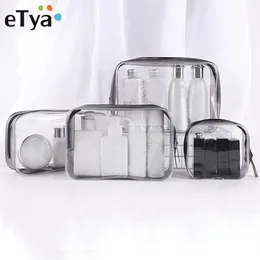 ETYA 투명한 화장품 가방 클리어 지퍼 여행 메이크업 케이스 여성 메이크업 뷰티 주최자 세면기 세탁 목욕 저장 파우치 243T