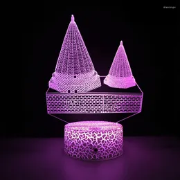 Night Lights Nighdn Building Shape 3D Illusion Lamp For Children LED Light Bedroom Decoration Birthday Christmas Gift Kids Men