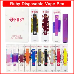 Penne Vape monouso Ruby Sigaretta elettronica 1.0 ml 1000 mg Cartucce vuote Bobina ceramica 280 mAh Batteria ricaricabile con confezione 10 ceppi