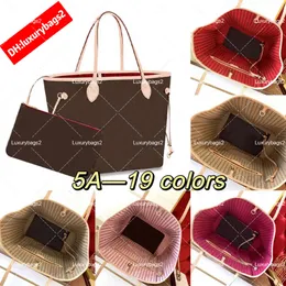 Designer Tote Bag Women Shopping Bags Luxury Fashion Shoulder Never Handbag 23 Colors MM GM Leather Gird Embossed Black Totes Full Bag Genuine Leather Large Capacity