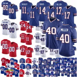 Josh Allen Von Miller Stefon Diggs Football Jersey Dalton Kincaid Damar Hamlin Gabriel Davis Tre'Davious White Dawson Knox Matt Milano James Cook Tyler Bass Kelly