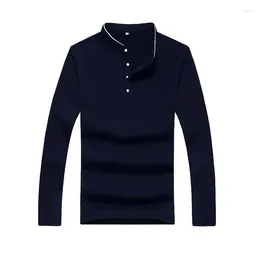 남자 정장 A2023 Browon merk herfst toevallige mens t 셔츠 패션 2023 Verkocht Kleur Mandarijn Kraag Lange Mouw 티셔츠 고급 플러스 사이즈