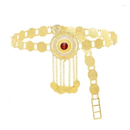 Belts Coin Tassel Women Body Chains Statement Rhinestones Golden India Sexy Belly Dance Charms Bohemian Ethnic Waist Jewelry