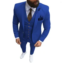 Mäns kostymer DV063 3 stycken passar formella affärsbranschen man blazer för bröllop (blazer västbyxor) ropa hombre afrika