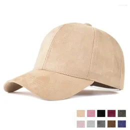 Ball Caps Classic High Quality Suede Baseball Custom Logo Sport Hats Solid Faux Leather 6 Panel Casquette Dad Hat