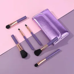 Makeup Brushes 6PCS/Set Mini Travel With Bag Foundation Powder Contour Blending Eyeshadow Cosmetic Kit Facial Brush
