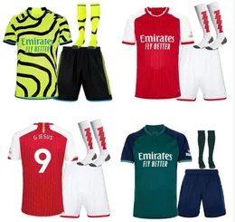 ODEGAARD HAVERTZ RICE SMITH ROWE G.JESUS SAKA soccer jersey SALIBA 23 24 Fans version 2023 2024 football kits shirt Kids boys sets youth tops