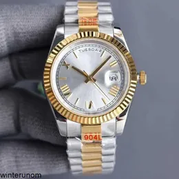 Roiex يشاهد Daydate Wrist Watch 2023 Men Classic Mens Watch 41 مم الساعات الأوتوماتيكية البلاتينية حركة الياقوت الميكانيكي ماستر رولي لولي S HB47