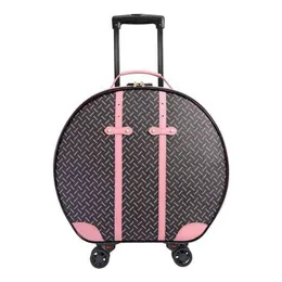 Personalidad moda pulgadas alta calidad imitación cuero equipaje rodante Spinner marca internacional maleta de viaje J220707240c