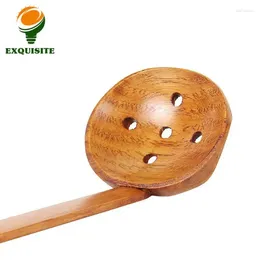 Spoons Long Handle Colander Deepening Levelling Wooden Soup Spoon Smooth Edges Creative Kitchen Gadgets Tortoise Shell Ramen 22cm
