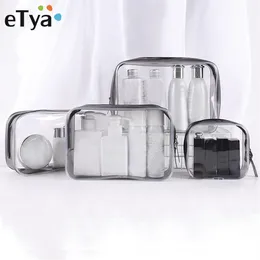 ETYA 투명한 미용 가방 클리어 지퍼 여행 메이크업 케이스 여성 메이크업 뷰티 주최자 세면기 세탁 목욕 저장 파우치 243R