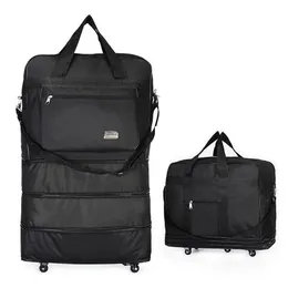 Duffel Bags Portable Travel Bag Rolling Air Roller Expanderbar Oxford Cloth Bagage With Wheel Night Over Night269a