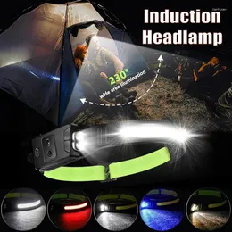 Headlamps Induction Headlamp Rechargeable Headlight Motion Sensor Super Bright Fishing Head Lamp Powerful Camping
