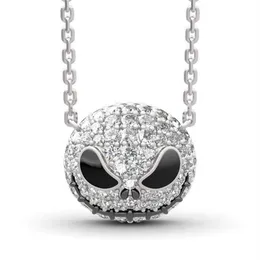 Кошмар перед Рождеством, ожерелье со скелетом, Джек, череп, подвеска с кристаллами, женское ожерелье ведьмы, готические готические украшения, целое J1218221R