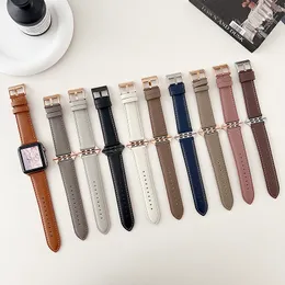 Designer PU Leather Watch Band Smart Straps for Apple Watch Band Ultra 38mm 42mm 44mm 45mm iwatch Band Series 8 9 4 5 6 7 Business Men Women Watchband
