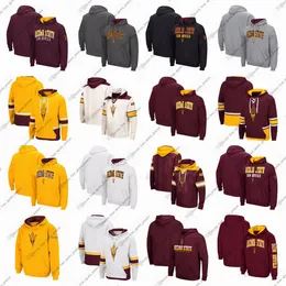 Men's Colosseum Cream Sun Devils Resistance Pullover Hoodie Lace Up Pullover customize any name or number Black WHITE Women Youth all stitched