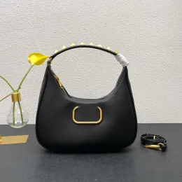 Luxury New Half Moon Bag Designer Bag Handbag Womens Underarm Shoulder Bag Fashion Large Rivet Wallet 30cm Leather Crossbody Bags Zipper Hobo cosmetic totes
