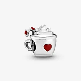 100% 925 Sterling Silver Cocoa and Candy Cane Charms Fit Original European Charm Armband Women Wedding Engagement Jewelry295f