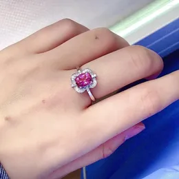 Кольца кластера, винтажное серебряное кольцо с розовым топазом, 6 мм, 8 мм, класс VVS, натуральные настоящие ювелирные изделия 925