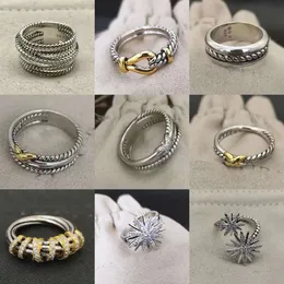 DY Bransoletka Designer kablowy biżuteria pokręcona Pierścień Pierścień Pearl Head Seria Twisted Pierścień Luksusowa biżuteria z wykwintnymi perłami dla przyjaciółek i miłośników IDE