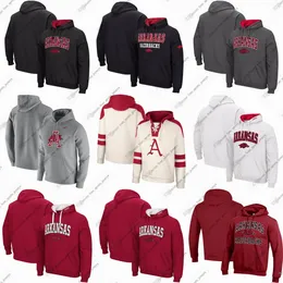 Erkekler Kolezyum Krem Arkansas Hoodie Dantel Yukarı Külot Herhangi bir Adı veya Numarayı Özelleştir Siyah Beyaz Kadın Gençlik