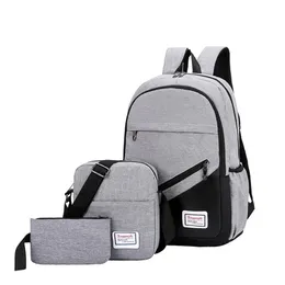 SHUJIN Nuovo set da 3 pezzi Zaino antifurto Uomo Donna Zaino casual Borse da scuola per laptop da viaggio Sac A Dos Homme Zaino236b