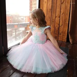 فتاة الفتيات الوردي النعناع ألين الأميرة زهرة طول الركبة طول عيد ميلاد مسابقة بالتواصل