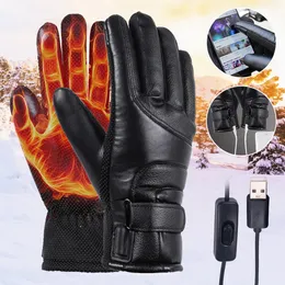 Luvas de ciclismo 3 engrenagens inverno luvas aquecidas elétricas mais quentes luvas de aquecimento USB tela de toque térmica à prova d'água esqui pesca luvas de motocicleta 231204