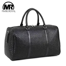 MARKROYAL Large Capacity PU Leather Travel Bag Multifunctional Waterproof Shoulder For Men Tote Luggage Duffle Bags Drop190S