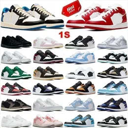 Jumpman 1 Low Men Basketball Shoes High Quality Sports Og Unc 1s Unc Designer Rpyal Shadow Obsidian Paris Chacigo Red Trainers Sports Sneake Size 36-47