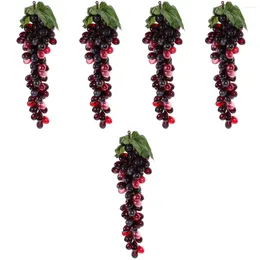 Party Decoration 5 Count Grape Decorations Home Ornament Simulation Statue Fake Grapes Garden Hanging Plastic
