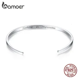 Bracelet graver Courage bracelet "rien n'est impossible" mode 925 bijoux en argent Sterling pour homme et femme SCB160 231204