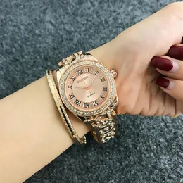 Contena Luxury Bracelet Watch Wathes Watches Rhinestone Fashion Rose Gold Watly’s Watchs Reloj Mujer Relogio Feminino C190M