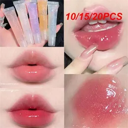 Lip Gloss 10/15/20PCS Glitter Moisturizing Liquid Female Makeup Watery Crystal Jell Oil Repair Lips