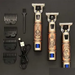 Hair Trimmer Men Cordless Clipper Barber Professional Buddha Dragon Electric Cutting Hine Beard Shaving Styling Kit 29 Drop Delivery P Dhqsb