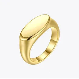 Eheringe ENFASHION Personalisierte gravierte Name Flache Ringe für Frauen Punk Gold Farbe Party Ring Edelstahl Modeschmuck R204040 231204