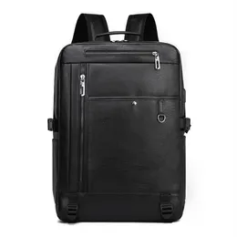 Рюкзак мужской роскошный мужской модный ретро дорожная сумка водоотталкивающий многофункциональный из искусственной кожи 15 6-дюймовый ноутбук с зарядкой через USB223j