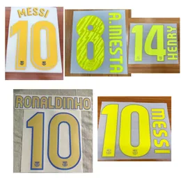 Collectible Retro Nameset Henry Ronaldinho Eto Messii David Villa A.iniesta Suarez Xavi Rivaldo Guardiola Puyol Ibrahimovic Tryck Soccer Patch Badge