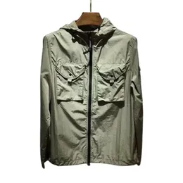 Jaqueta masculina com capuz fashion folgada Topstoney Braçadeira de cor sólida com zíper aberto Jaqueta masculina outono e inverno à prova de vento esportes ao ar livre capa top casacos